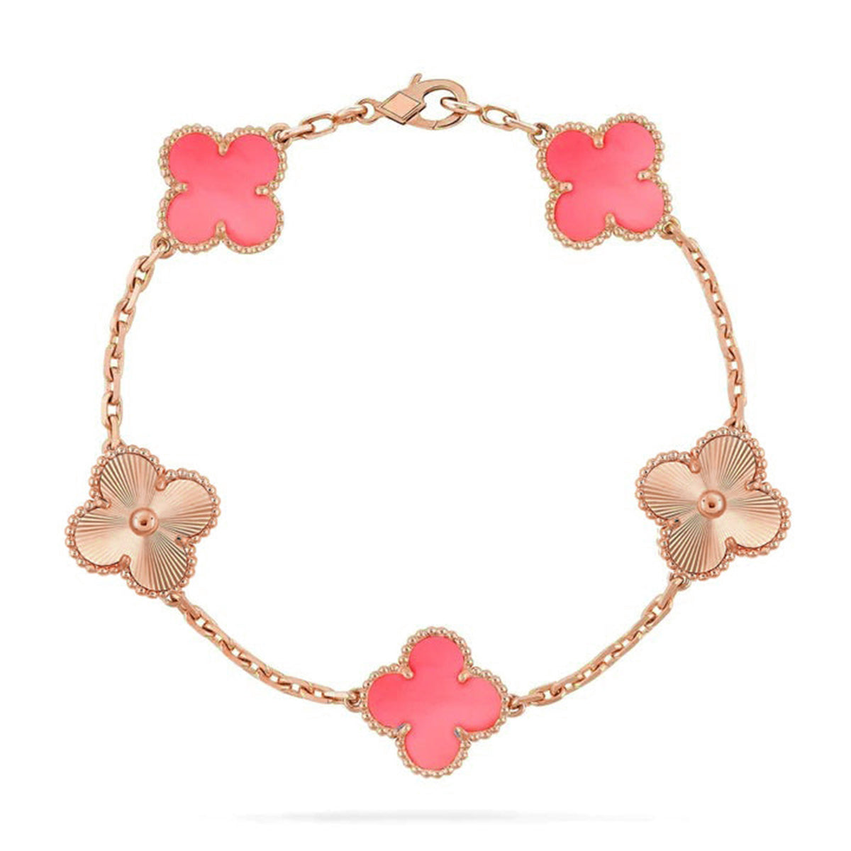 [Star]New  CLOVER 5 MOTIFS  PINK MOP BRACELET COLLECTION