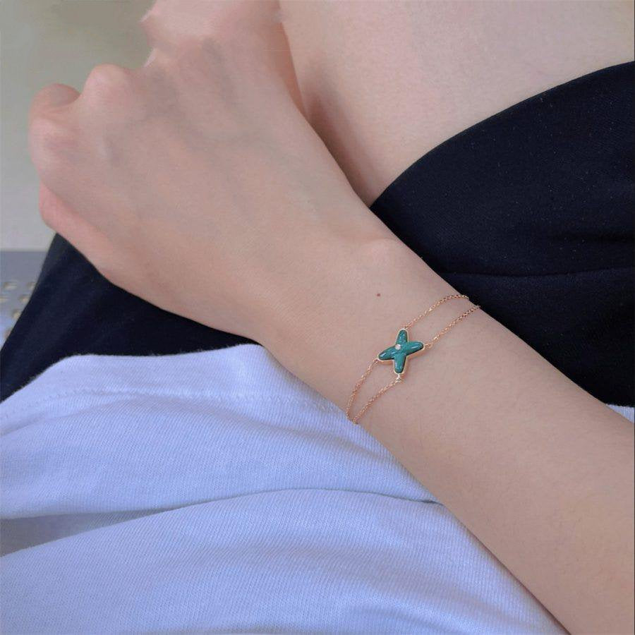 ¡®Star¡¯JEUX BRACELET MALACHITE PINK GOLD 1 DIAMOND