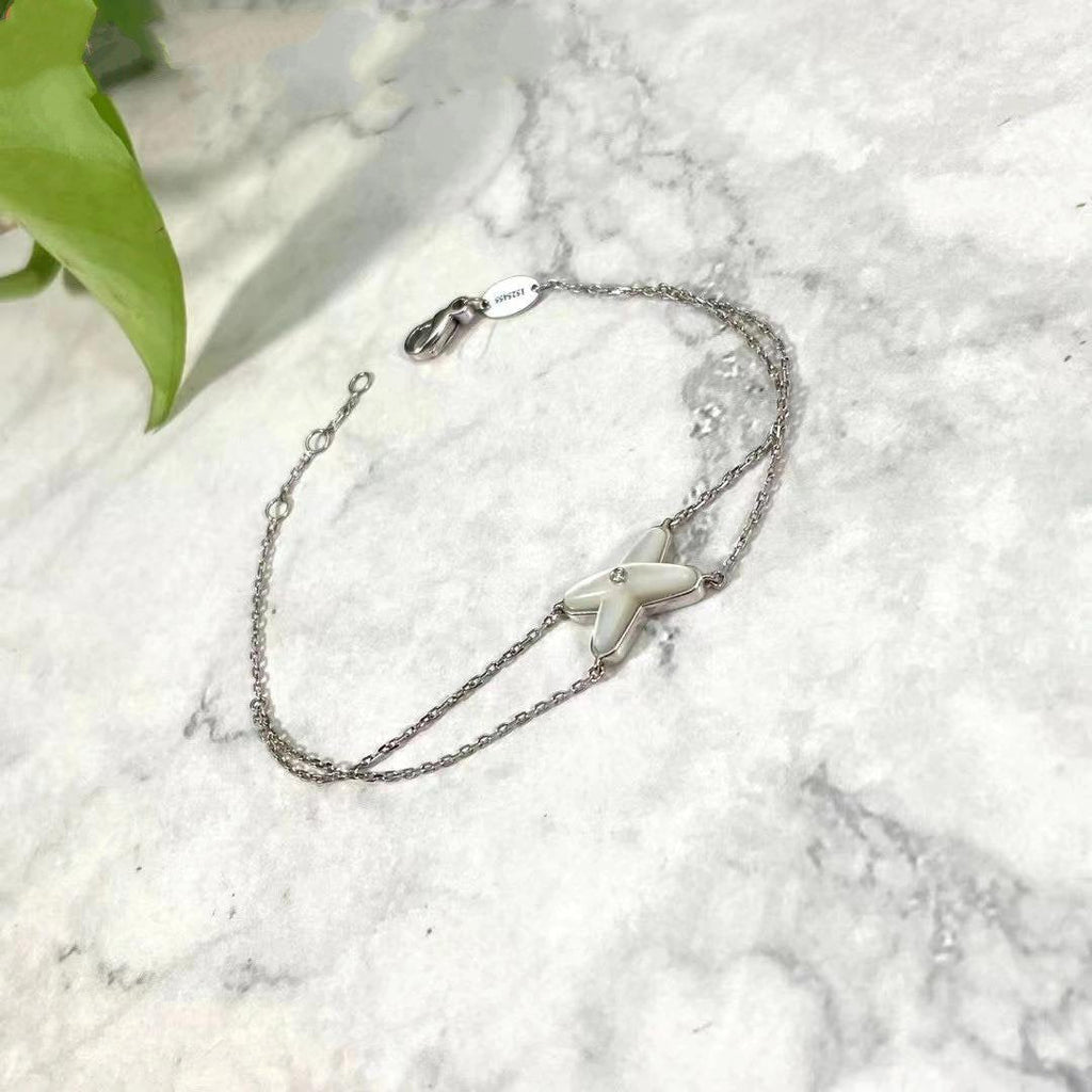 ¡®Star¡¯JEUX BRACELET WHITE MOP SILVER 1 DIAMOND