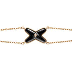 ¡®Star¡¯JEUX BRACELET ONYX PINK GOLD 1 DIAMOND