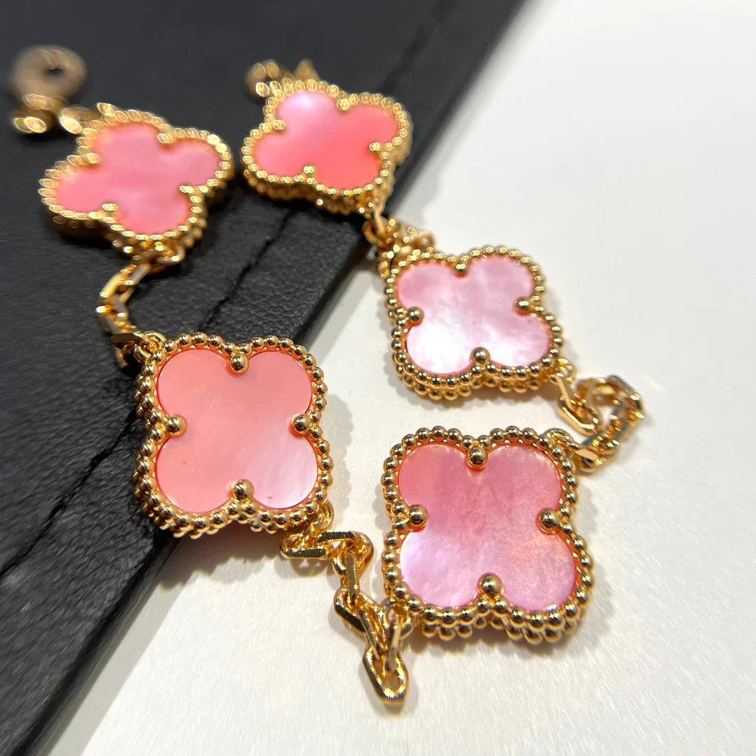 [Star]New  CLOVER 5 MOTIFS  PINK MOP BRACELET COLLECTION