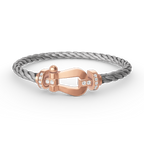 ¡®Star¡¯FORCE LARGE HORSESHOE HALF DIAMOND BRACELET ROSE GOLD