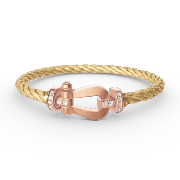 ¡®Star¡¯FORCE LARGE HORSESHOE HALF DIAMOND BRACELET ROSE GOLD