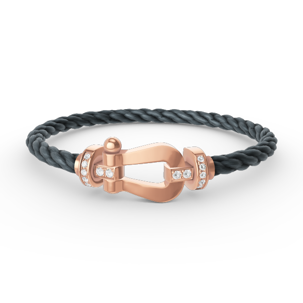 ¡®Star¡¯FORCE LARGE HORSESHOE HALF DIAMOND BRACELET ROSE GOLD