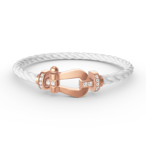 ¡®Star¡¯FORCE LARGE HORSESHOE HALF DIAMOND BRACELET ROSE GOLD