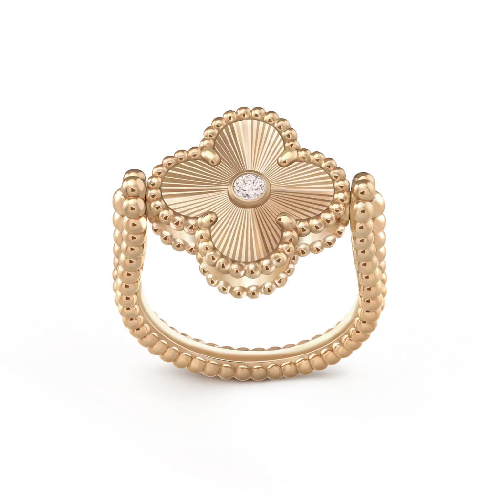 ¡®Star¡¯CLOVER RIVERSIBLE ROSE GOLD RING