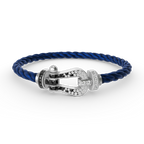 ¡®Star¡¯FORCE LARGE HORSESHOE BLACK WHITE DIAMOND BRACELET SILVER