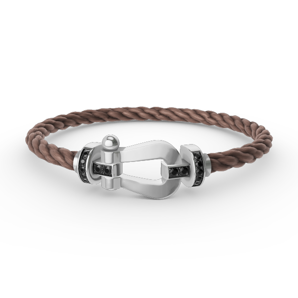 ¡®Star¡¯FORCE LARGE HORSESHOE BLACK DIAMOND BRACELET SILVER