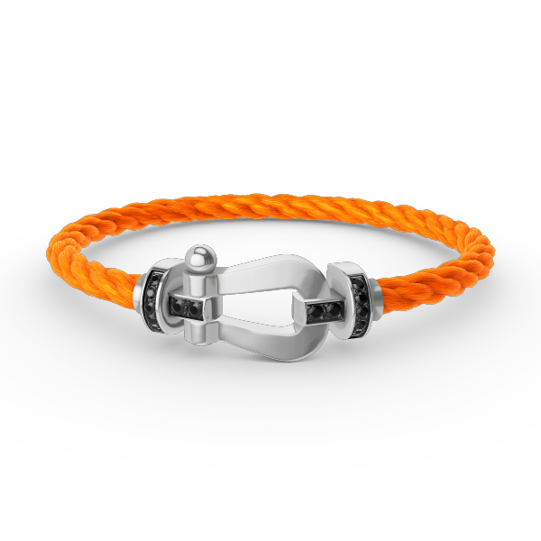 ¡®Star¡¯FORCE LARGE HORSESHOE BLACK DIAMOND BRACELET SILVER