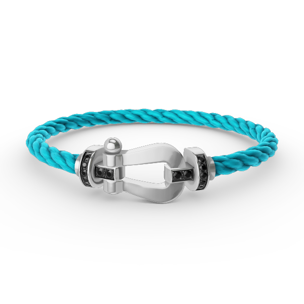 ¡®Star¡¯FORCE LARGE HORSESHOE BLACK DIAMOND BRACELET SILVER
