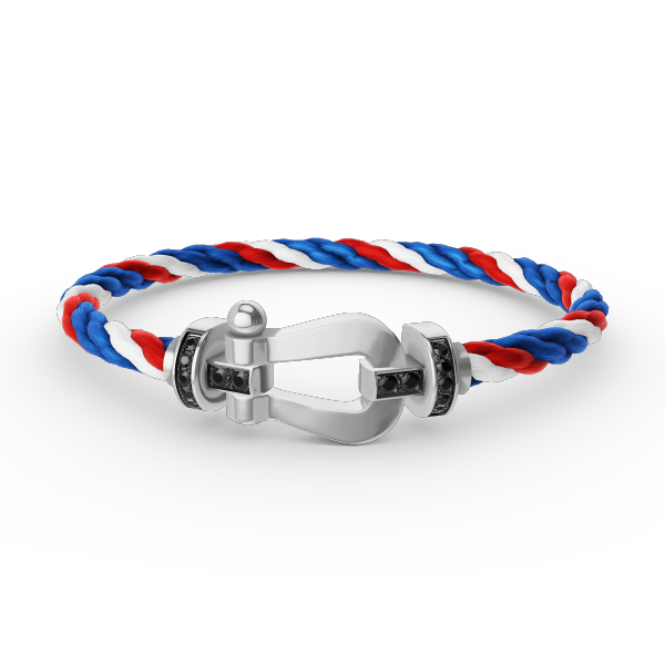 ¡®Star¡¯FORCE LARGE HORSESHOE BLACK DIAMOND BRACELET SILVER