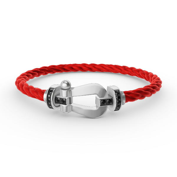 ¡®Star¡¯FORCE LARGE HORSESHOE BLACK DIAMOND BRACELET SILVER