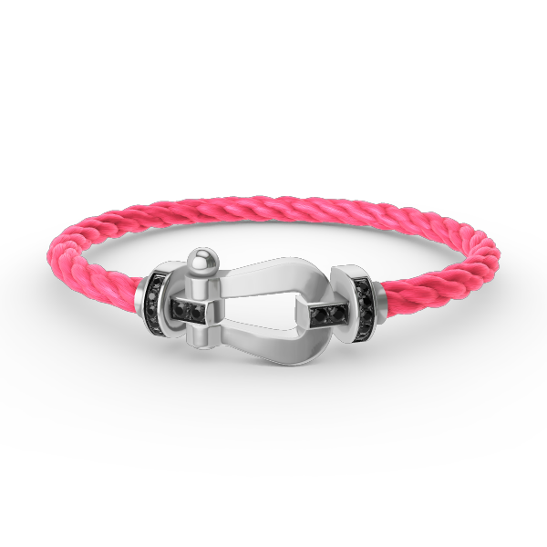 ¡®Star¡¯FORCE LARGE HORSESHOE BLACK DIAMOND BRACELET SILVER