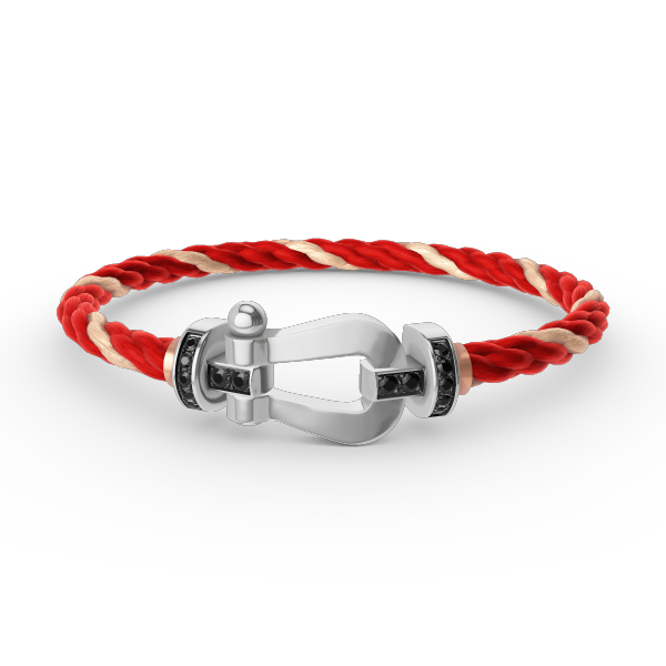 ¡®Star¡¯FORCE LARGE HORSESHOE BLACK DIAMOND BRACELET SILVER