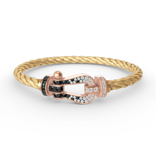 ¡®Star¡¯FORCE LARGE HORSESHOE BLACK WHITE DIAMOND BRACELET ROSE GOLD