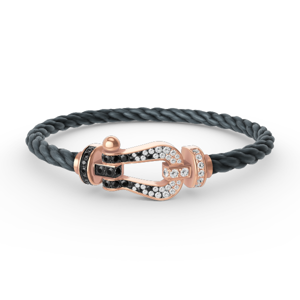 ¡®Star¡¯FORCE LARGE HORSESHOE BLACK WHITE DIAMOND BRACELET ROSE GOLD