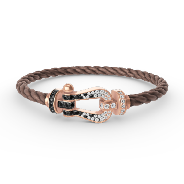 ¡®Star¡¯FORCE LARGE HORSESHOE BLACK WHITE DIAMOND BRACELET ROSE GOLD