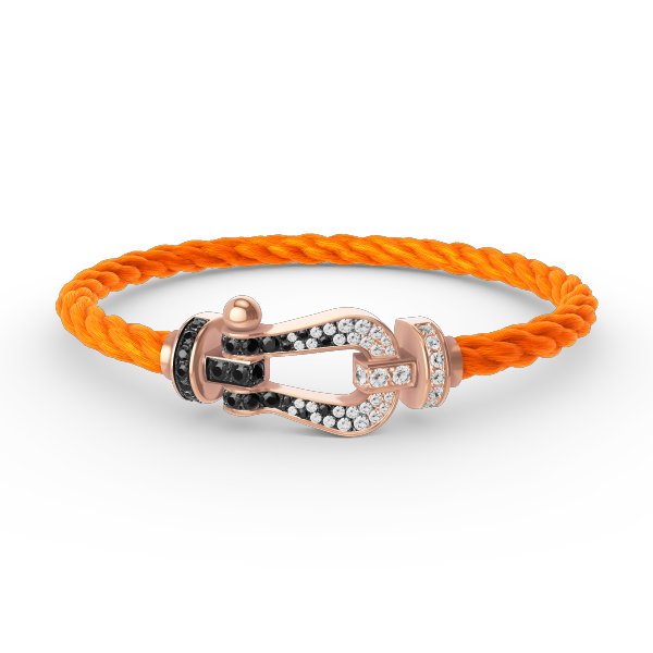 ¡®Star¡¯FORCE LARGE HORSESHOE BLACK WHITE DIAMOND BRACELET ROSE GOLD