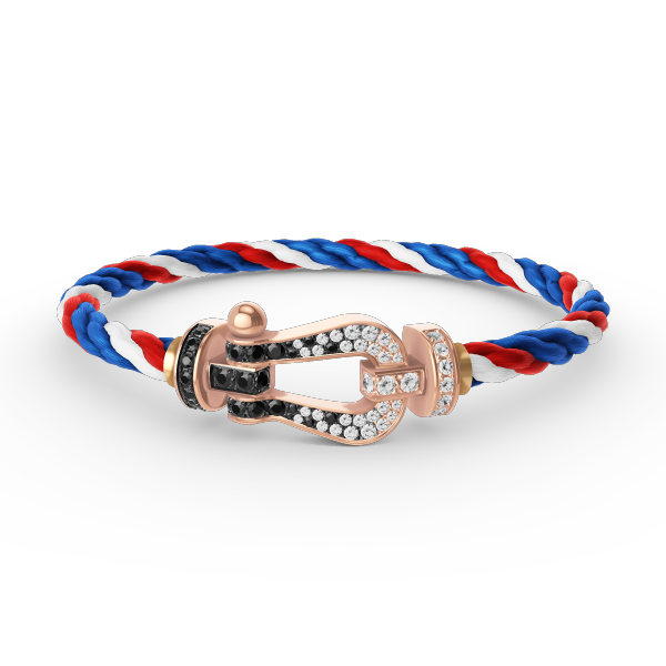 ¡®Star¡¯FORCE LARGE HORSESHOE BLACK WHITE DIAMOND BRACELET ROSE GOLD