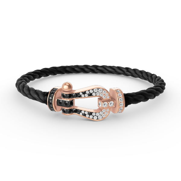 ¡®Star¡¯FORCE LARGE HORSESHOE BLACK WHITE DIAMOND BRACELET ROSE GOLD