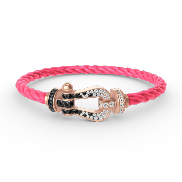 ¡®Star¡¯FORCE LARGE HORSESHOE BLACK WHITE DIAMOND BRACELET ROSE GOLD