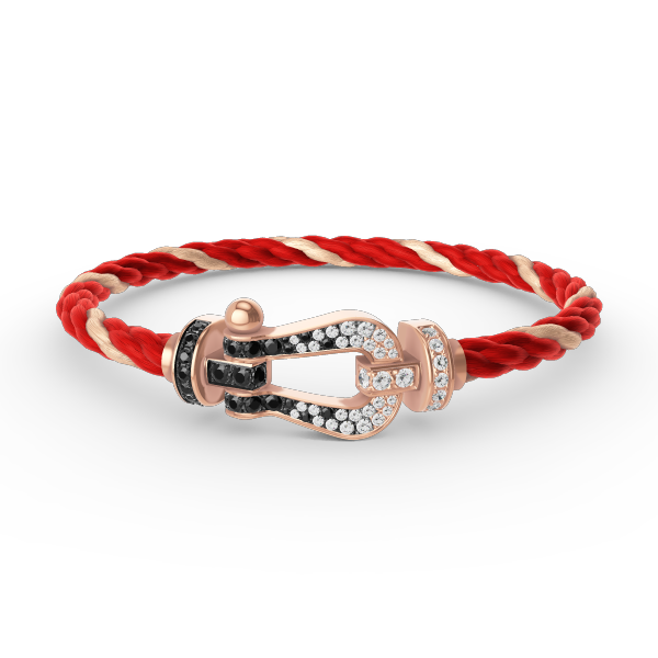 ¡®Star¡¯FORCE LARGE HORSESHOE BLACK WHITE DIAMOND BRACELET ROSE GOLD
