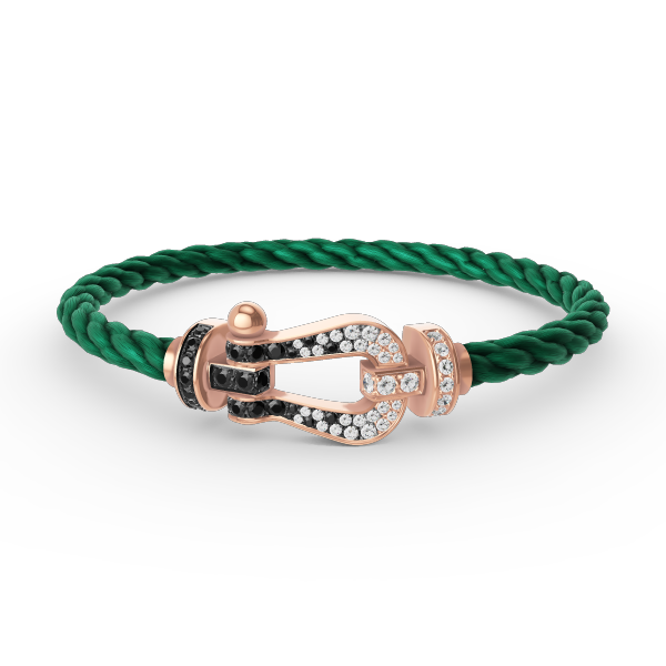 ¡®Star¡¯FORCE LARGE HORSESHOE BLACK WHITE DIAMOND BRACELET ROSE GOLD
