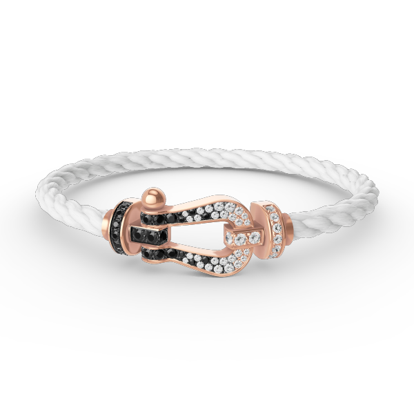 ¡®Star¡¯FORCE LARGE HORSESHOE BLACK WHITE DIAMOND BRACELET ROSE GOLD