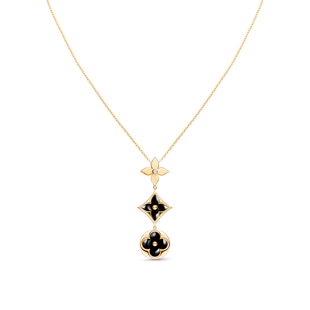 ¡®Star¡¯STAR AND SUN ONYX PINK GOLD NECKLACE