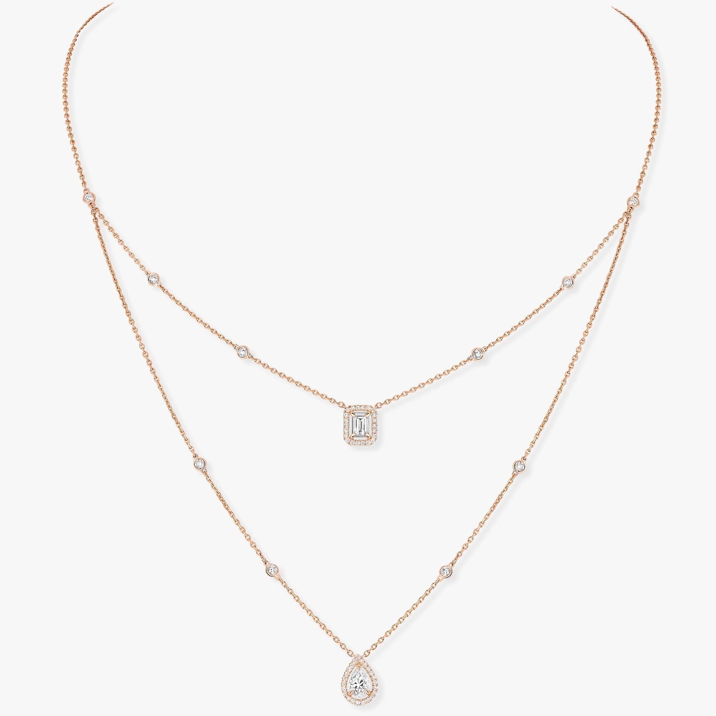 [moco jewelrys ]MY TWIN 2 ROW DIAMOND NECKLACE