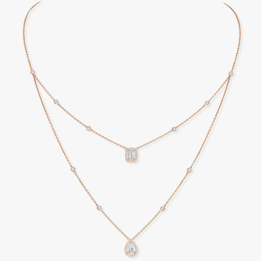 [moco jewelrys ]MY TWIN 2 ROW DIAMOND NECKLACE