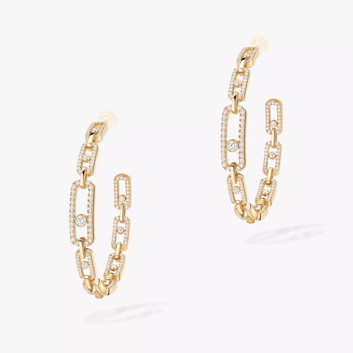 [[moco jewelrys ]Move Link Diamond Hoop Earrings