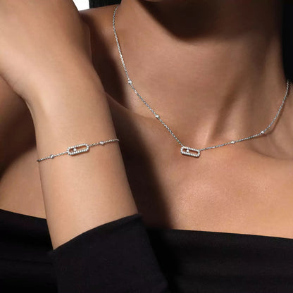 [moco jewelrys ]Diamond Necklace Move Uno