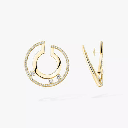 [moco jewelrys ]Move Romane Small Diamond Hoop Earrings