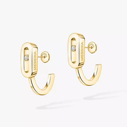 [moco jewelrys ]Diamond Mini Hoop Earrings Move Classique