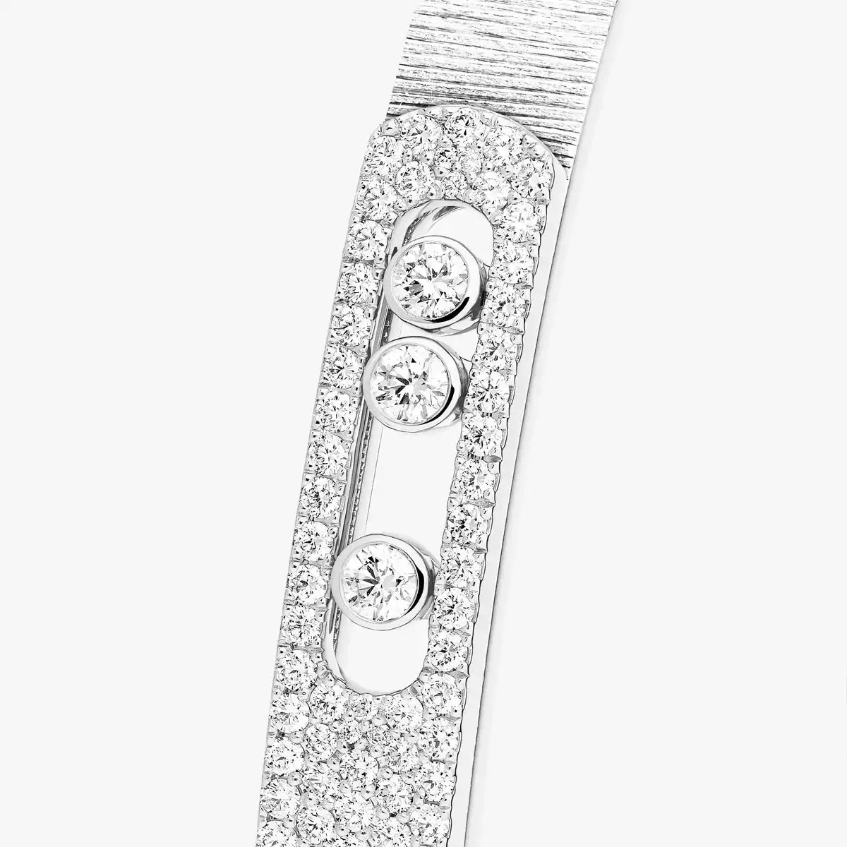 [moco jewelrys ]Move Noa Ciselé half pavé bangle