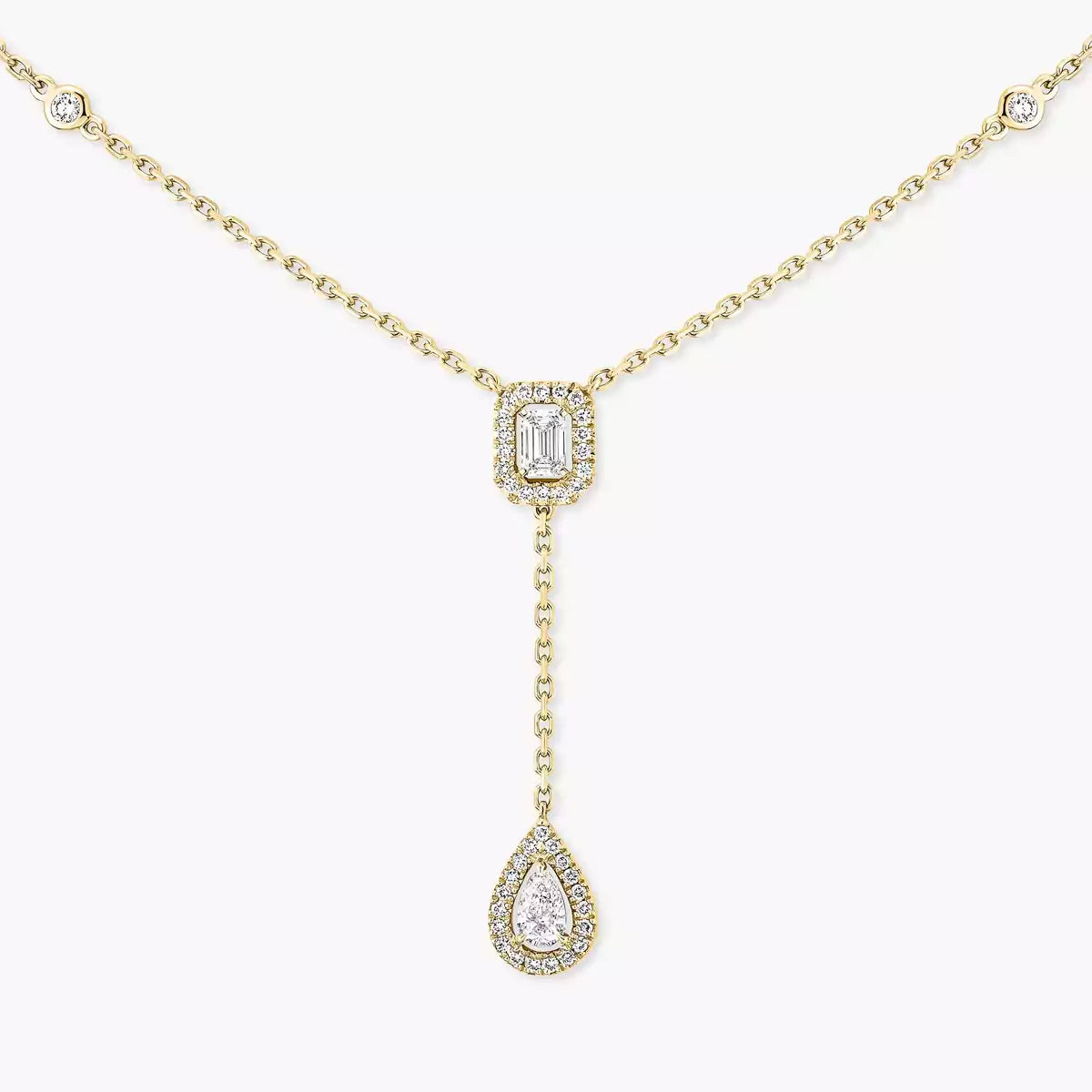 [moco jewelrys ]Gold Diamond Tie Necklace
