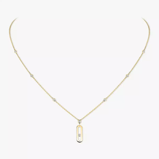 [moco jewelrys ] Move Uno Gold Diamond Long Necklace
