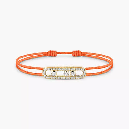 [moco jewelrys ]Messika Care(s) pink cord pavé bracelet