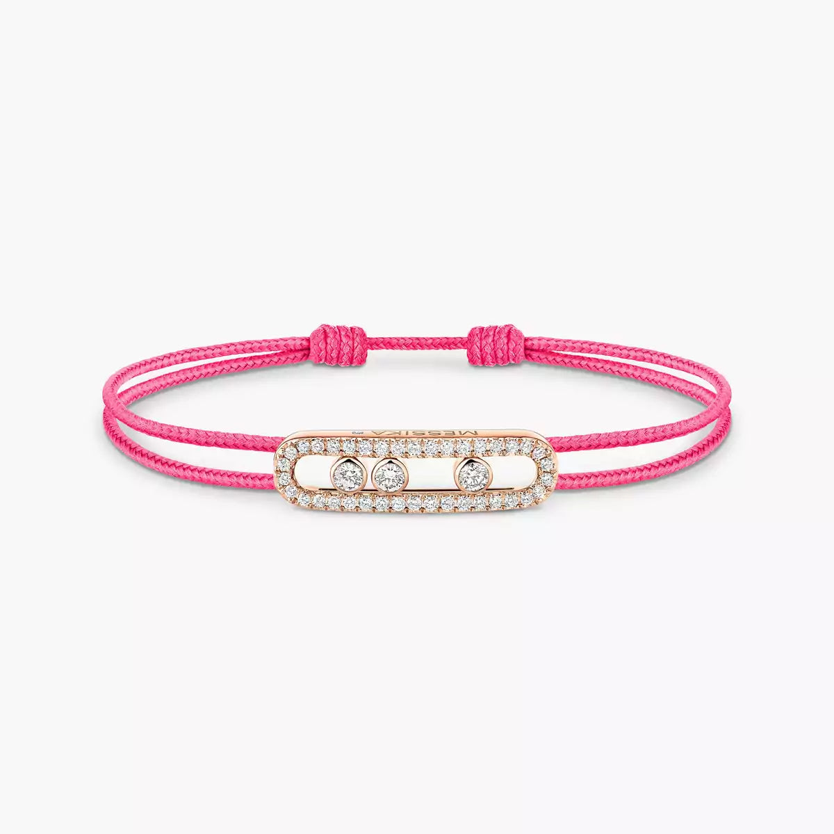 [moco jewelrys ]Messika Care(s) pink cord pavé bracelet