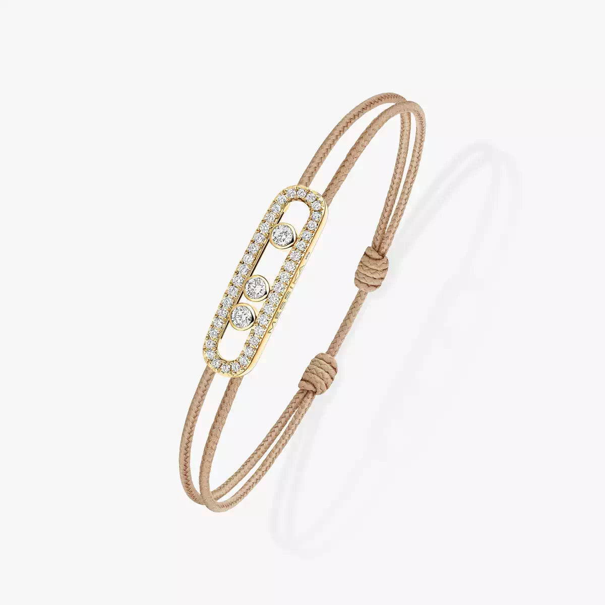[moco jewelrys ]Messika Care(s) pink cord pavé bracelet