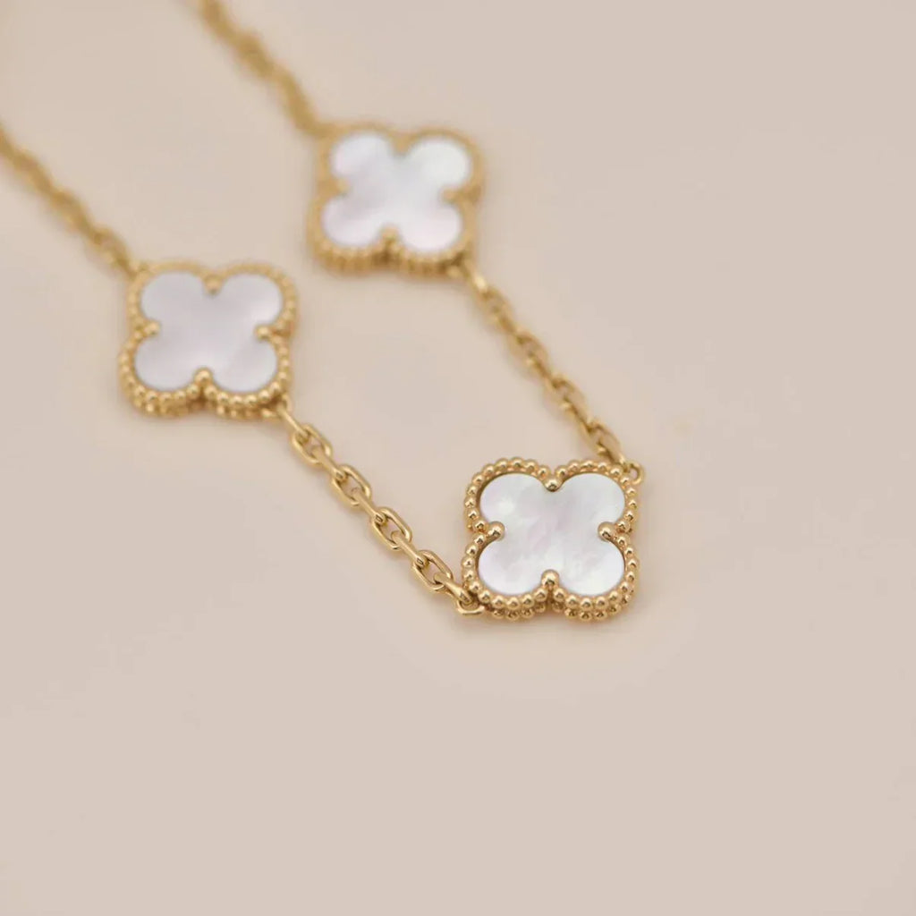 [Star]New CLOVER WHITE PEARL MOP 5 MOTIF BRACELET COLLECTION