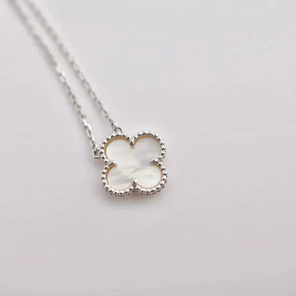 ¡®Star¡¯CLOVER  15MM WHITE MOTHER-OF-PEARL SILVER
