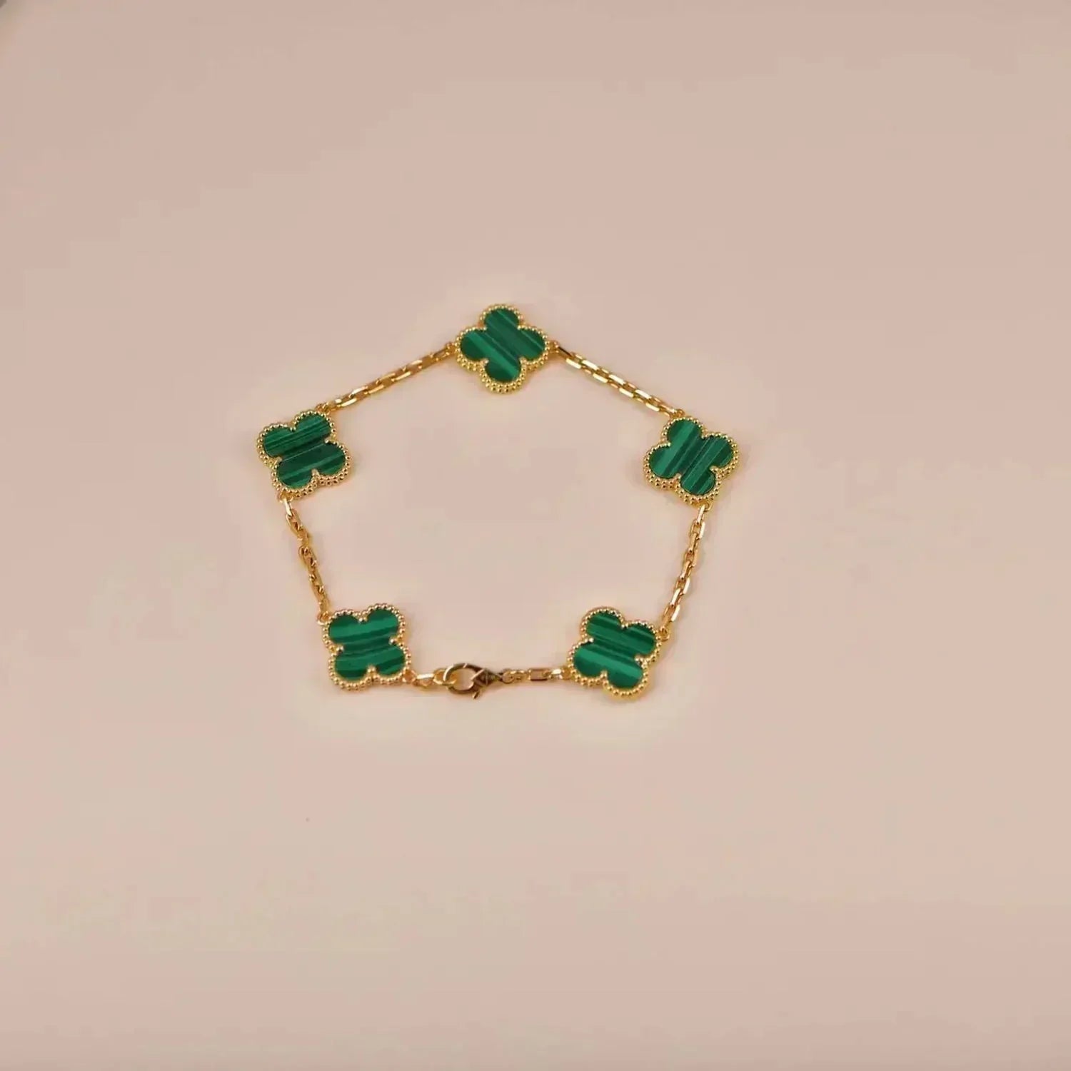 [Star]New  CLOVER 5 MOTIF MALACHITE BRACELET COLLECTION
