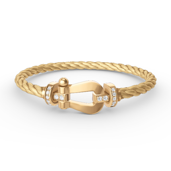 ¡®Star¡¯FORCE LARGE HORSESHOE HALF DIAMOND BRACELET GOLD