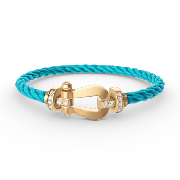 ¡®Star¡¯FORCE LARGE HORSESHOE HALF DIAMOND BRACELET GOLD