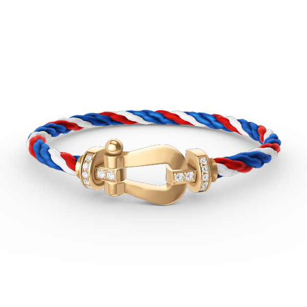 ¡®Star¡¯FORCE LARGE HORSESHOE HALF DIAMOND BRACELET GOLD