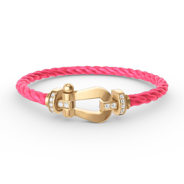 ¡®Star¡¯FORCE LARGE HORSESHOE HALF DIAMOND BRACELET GOLD