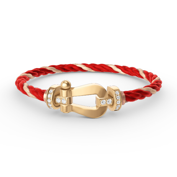 ¡®Star¡¯FORCE LARGE HORSESHOE HALF DIAMOND BRACELET GOLD
