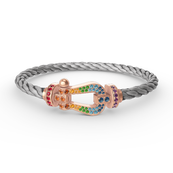 ¡®Star¡¯FORCE LARGE HORSESHOE  COLORED DIAMOND BRACELET ROSE GOLD